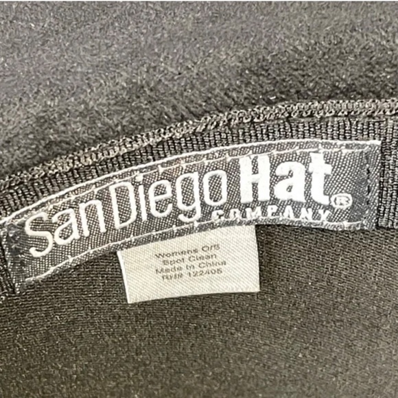 Anthropologie Hat Womens Fedora Black Suede Adjustable NEW main image 5